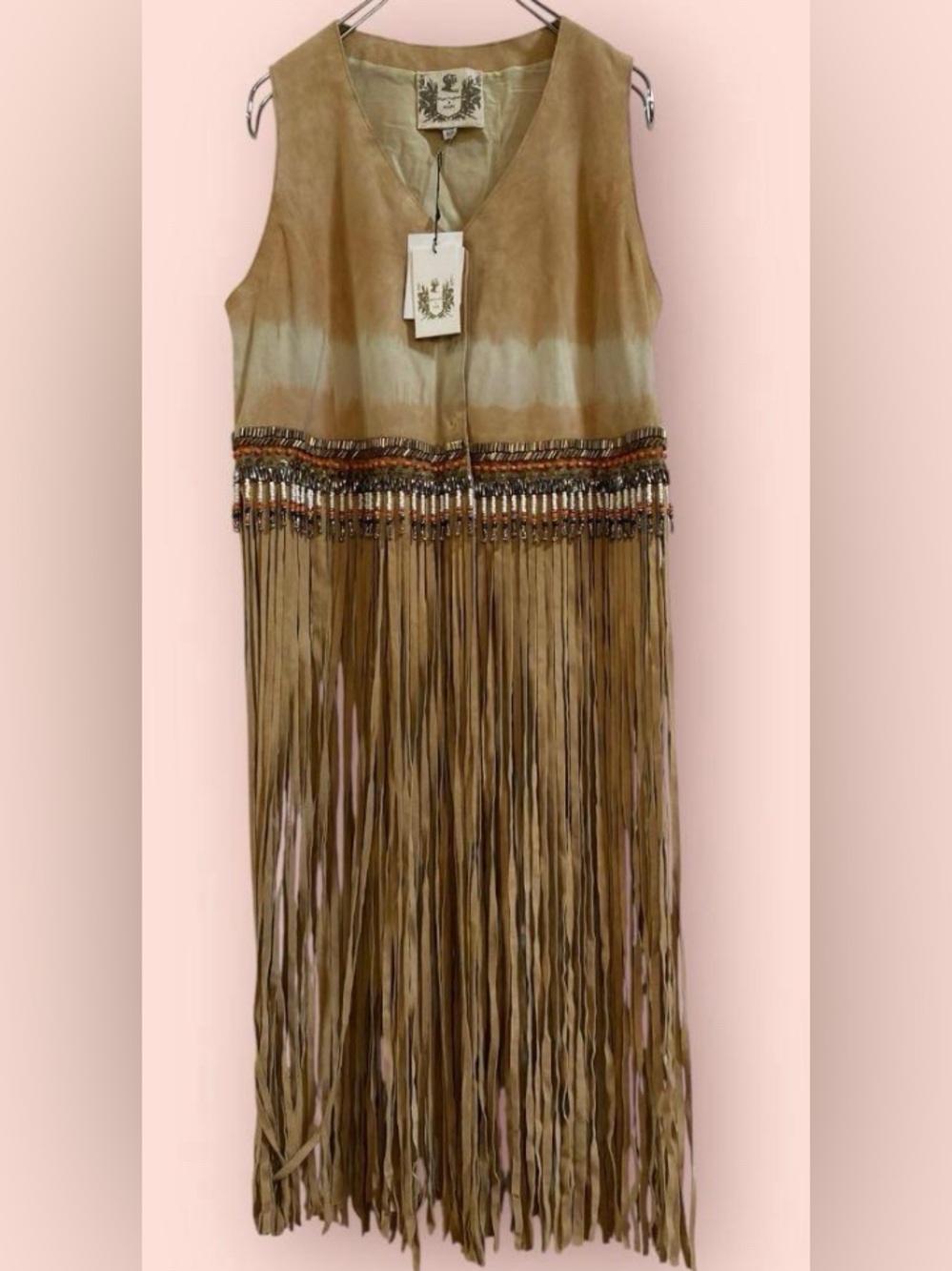Nigel Preston & Knight suede vest with beads and fringe
